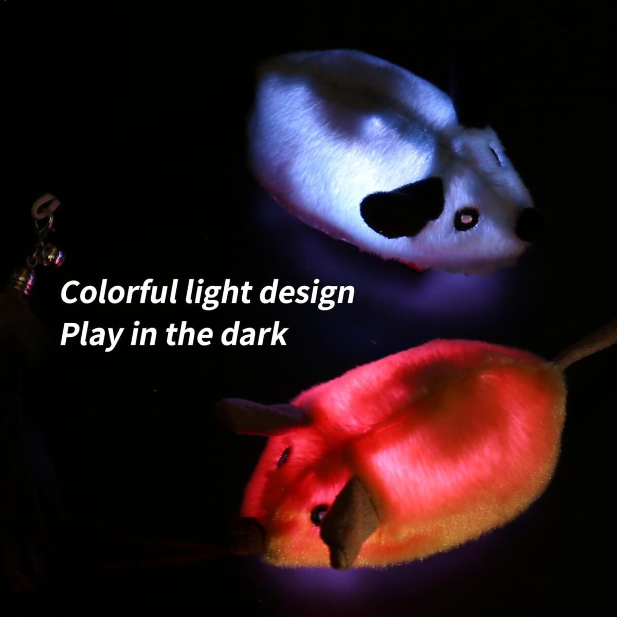 Interactive Cat Toys Mouse For Indoor Cats Rechargeable LED Cat Mouse Toy Feather Bell Tail Lifelike Electric Automatic Moving Mouse Cat Toy For All Breeds Cat Boredom Exercise - Image 6