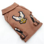 Pet Small Dog Sticker Embroidered Eagle Leather Jacket - Image 7