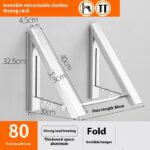 Punch-free Space Aluminum Foldable Invisible Folding Retractable Wall Hanger for Waterproof Hanging Underwear Coat Hanger - Image 3