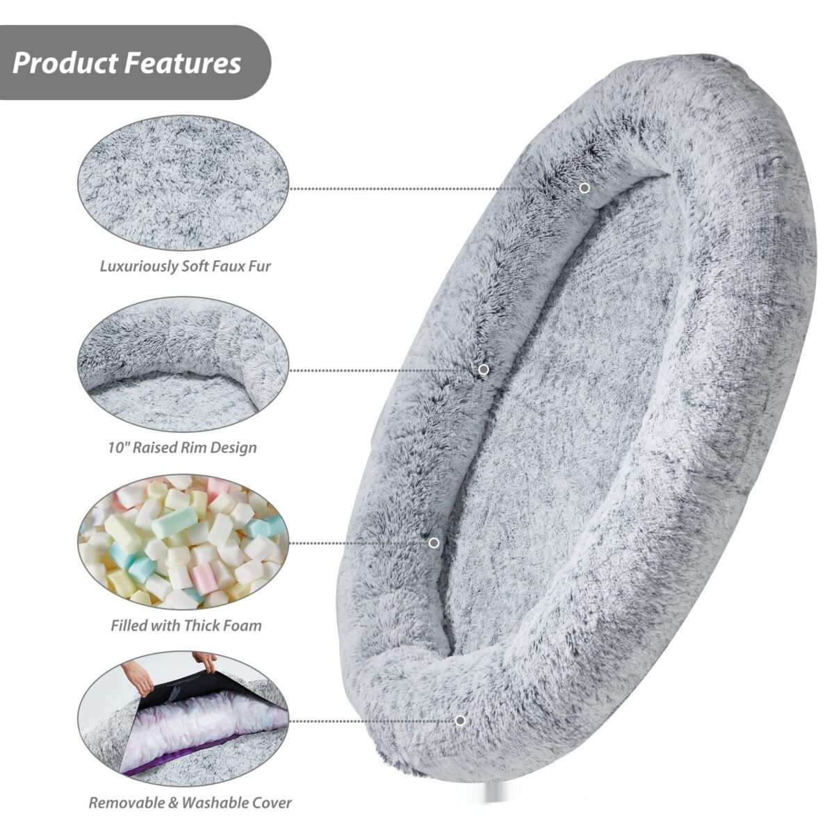 Queen Bed Pet Plush Sofa For Owner And Dog - Image 2