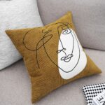 Nordic Modern Corduroy Embroidered Throw Pillow - Image 4