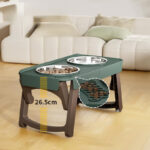 Folding Bowl For Eating High Feet For Pets Bowl With Non-slip Support  Stainless Steel For Drinking Water For Dogs - Image 2