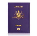 Light Blue PU Leather Card Bag Minimalist Travel Document Protective Case - Image 7