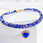 Cat Collar Heart Jewel Pendant Party Reflex Rhinestone Necklace - Image 9
