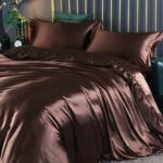 Solid Color Double-sided Silk Four-piece Set Silkworm Silk Satin Bed Sheet Quilt Cover - Image 5