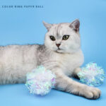 This Colorful Noise-making Paper Ball Cat Toy Is A Great Way To Keep Your Cat Entertained And Amused. It's A Self-playing Toy That Comes In A White Color - Image 5