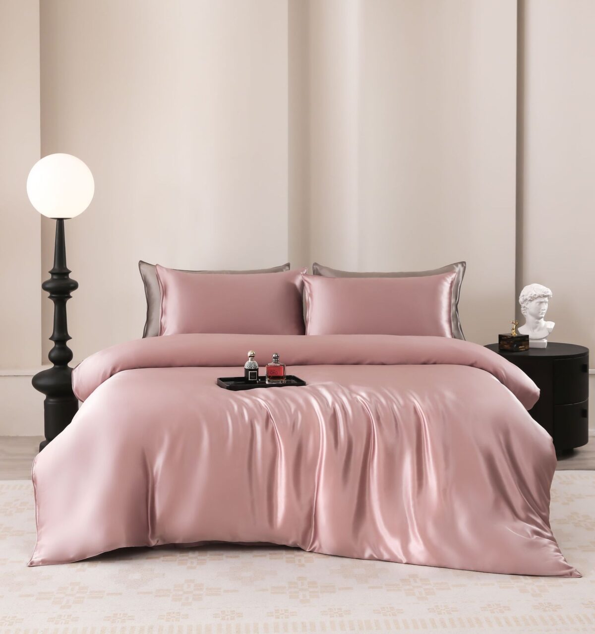 Silk Four-piece Set 19 M Pure Color Pillowcase - Image 10
