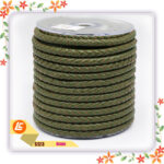 Braided Black Real Cowhide Rope Round - Image 9