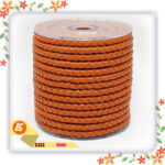 Braided Black Real Cowhide Rope Round - Image 5