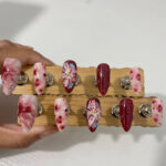 Blooming Hand-painted Three-dimensional Carved Mid-length Manicure Wear Nail - Image 4