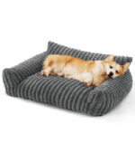 Bedsure Cute Cat Couch For Pets - Fluffy Cat Sofa With Premium Soft Corduroy Fleece Fuzzy Cat Couch Bed With Cover Supportive Cat Chair For Indoor Cats - Image 3