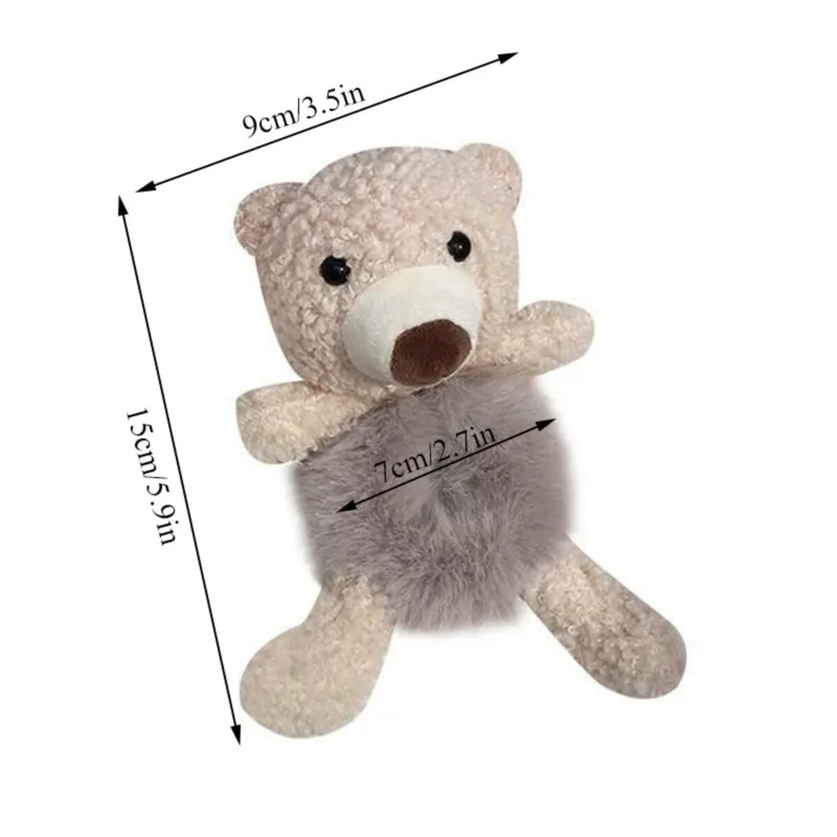 Girls Lovely Scrunchies Cute Bear Hair Band Rabbit Fur Hair Rope Soft Warm Rubber Band Pretty Hair Accessories - Image 5