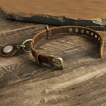Retro Double-sided Cowhide Dog Collar Handmade Halter Positioning Tracking Anti-lost - Image 2