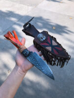 Indian Hand Forged Patterned Steel Knife - Image 5