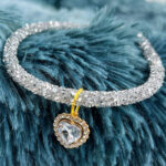 Cat Collar Heart Jewel Pendant Party Reflex Rhinestone Necklace - Image 2