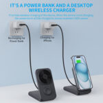Folding With Cable 8000mAh Wireless Magnetic Power Bank - Image 2