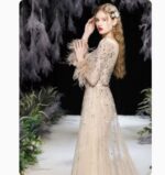 Heavy Industry Nailed Beaded Diamond-encrusted Evening Dress Hostess Long Style - Image 4