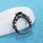 Punk Electroplated Black Gold Inlaid Black Zircon Ring - Image 3