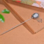 Hetian Jade S925 Silver Lock Of Good Wishes Hairpin High-grade Enamel South Red Cheongsam Hanfu Updo Hair Clasp - Image 6