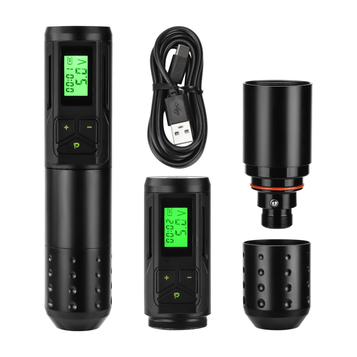 Black Poor Qi Adjustable Radio Source Long Pen Motor Tattoo Machine Mini Tattoo Pen With USB Charging Cable - Image 2
