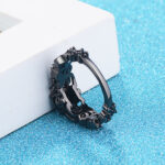 Punk Electroplated Black Gold Inlaid Black Zircon Ring - Image 4