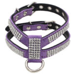 Small Dog K-shaped Rhinestone Pet Hand Holding Rope Chest Strap Suit - Image 4