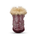 Autumn And Winter Clothes Dog Fur Collar Leather Coat - Image 4