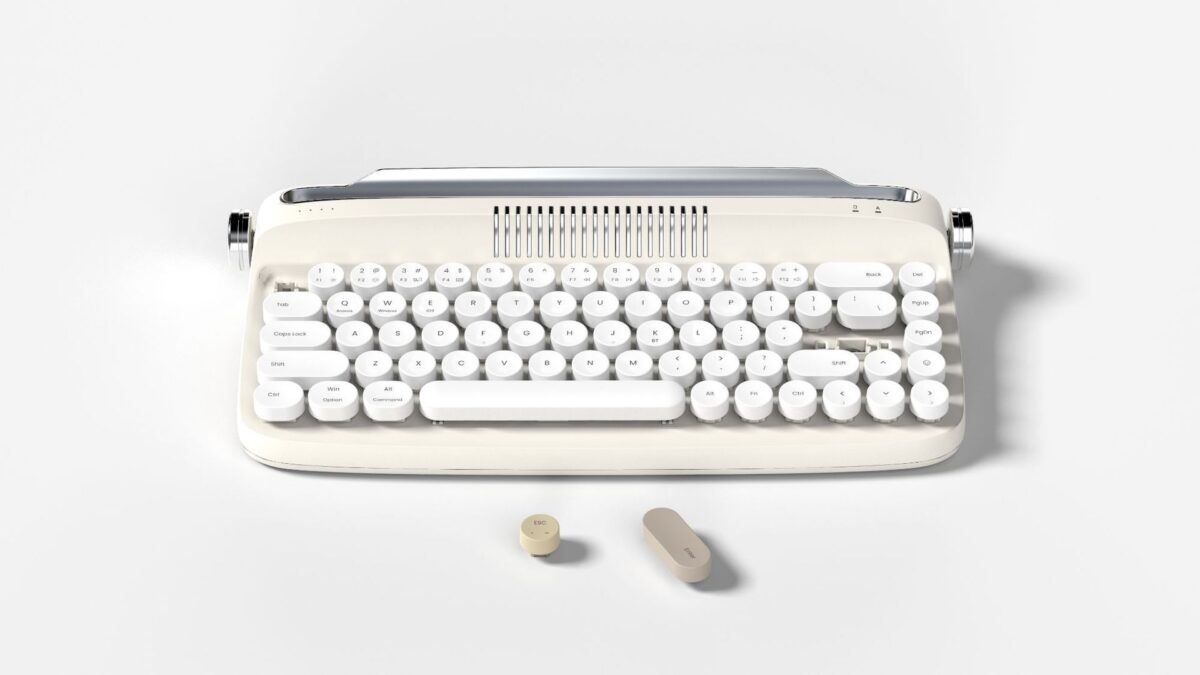 B307 Rechargeable Retro Bluetooth Wireless Keyboard - Image 4