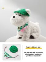 Babycare West Highland Plush Puppy Command Dog Scarf Hat Dog Clothes Set - Image 6