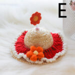 Pet Cute Knitted Straw Hat Flower Hat Cat Dog Photo Props - Image 5