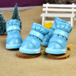 PU Mirror Leather Warm Pet Dog Shoes In Winter - Image 10