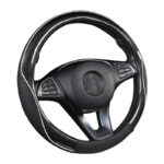 Car Steering Wheel Cover Round Handle Cover Carbon Fiber Texture - Image 2