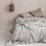Simple Plain Linen Solid Color Single Double Bed Sheet - Image 6