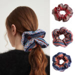 New Retro Printed Large Intestine Hair Tie For Women Highly Elastic Large Intestinal Ponytail Hair Ropes Headwear - Image 3