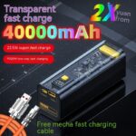 PD Fast Charge 225W Punk Transparent 40000 MA Power Bank - Image 6