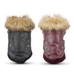 Autumn And Winter Clothes Dog Fur Collar Leather Coat - Image 5