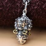 S925 Sterling Silver Personalized Retro Tibetan Three-head Vajra Pendant