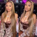 Real Human Hair Female Long Straight Hair Front Lace Wig Head Cover - Image 4
