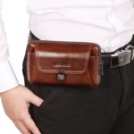 Men's Small Waist Bag Belt Mobile Phone Bag Vertical Multi-functional Mini Retro Cowhide - Image 8