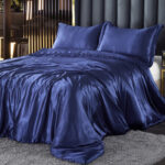 Artificial Silk Double-sided Silk Satin Quilt Cover Bed Sheet Four-piece Set - Image 7