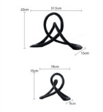 Simple And Modern Black Resin Twisted Knot Abstract Geometric Ornaments - Image 2