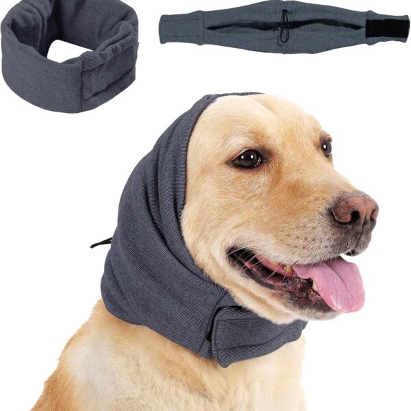 Dog Calming Hoodie No Flap Shake Ear Wraps For Dogs Adjustable Dog Ear Muffs For Noise Protection, Ear Wrap Head Cover For Dog Head Warp Anxiety Relief, Hematoma, Grooming And Force Drying