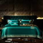 Silk Cotton Embroidery Four-piece Set 200 Long-staple Cotton Model Room Cotton Satin - Image 4