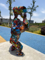 Colored King Kong Bucket Gorilla Sculpture Ornament - Image 5