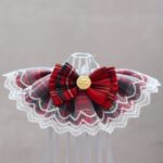 Big Bow Lace Edge Collar Plaid Cat Saliva Towel Bib Pet Decoration - Image 7