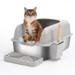 Alloy Litter Box Easy To Clean Widen And Thicken Leak-proof Sand Large Space Semi-closed Cat Toilet - Image 3