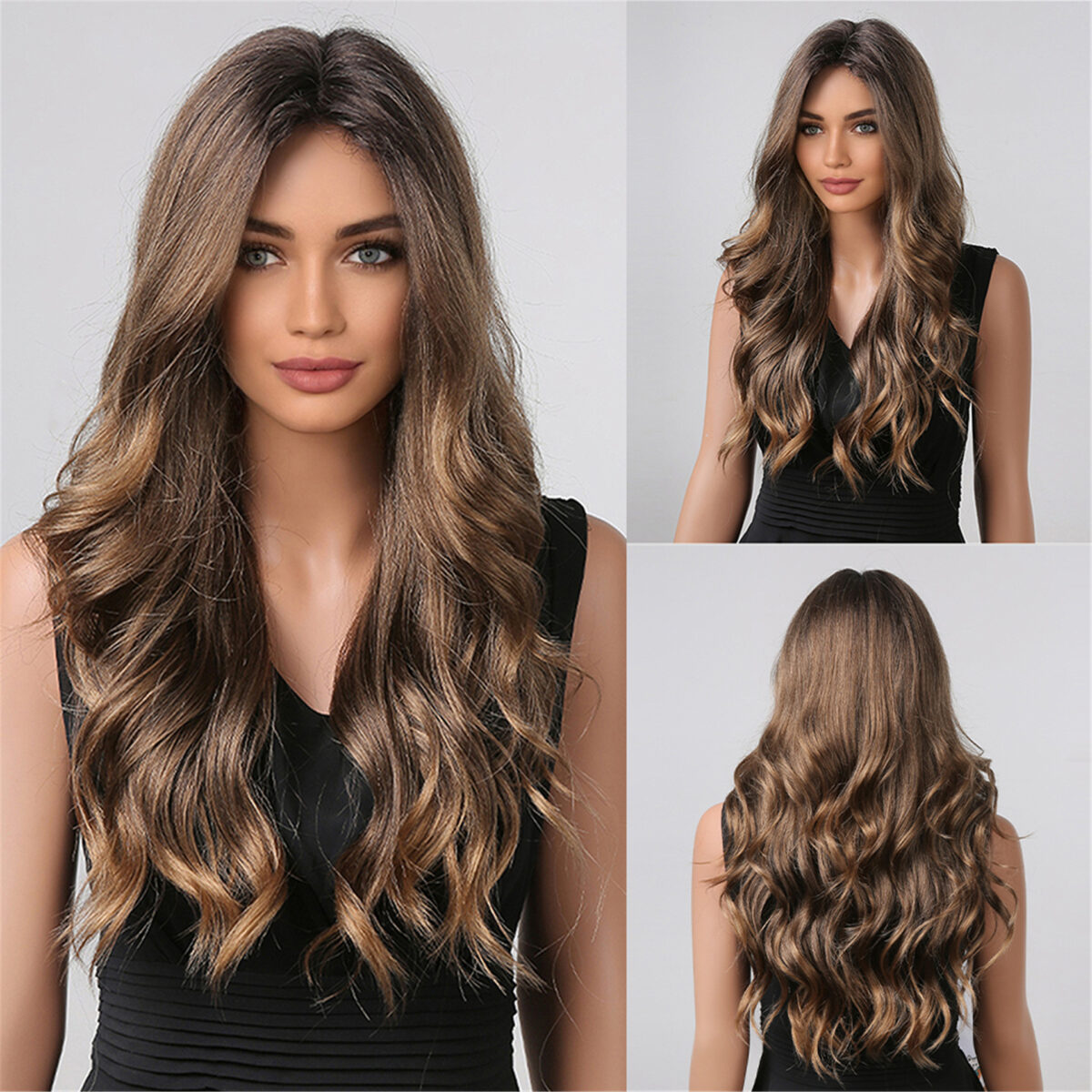 Brown Long Curly Hair European And American Wig - Image 1