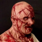 Horror Headgear Bald Old Man Blood Scar Mask Party Props