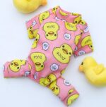Pet Dog Cat Four-legged Clothes Supplie Duck Cartoon Pajamas Bottoming Out - Image 4