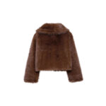Retro Lapels Mink-like Artificial Fur Effect Short Coat - Image 2